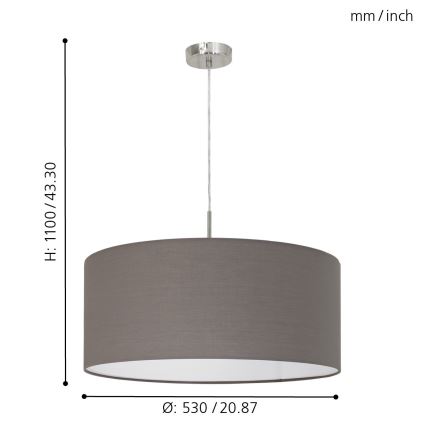 Eglo - Полилей на верижка 1xE27/60W/230V