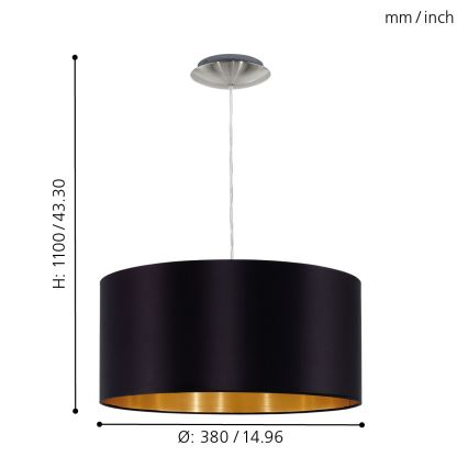 Eglo - Полилей на кабел 1xE27/60W/230V