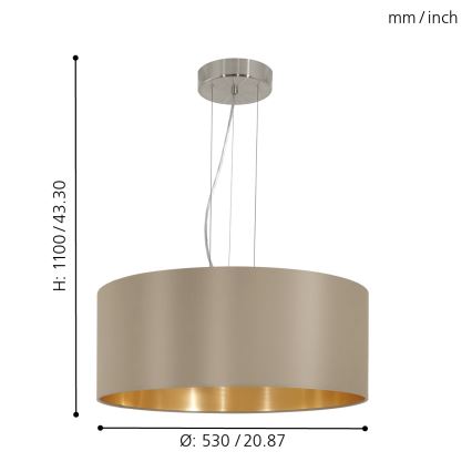 Eglo - Полилей на верижка 3xE27/60W/230V