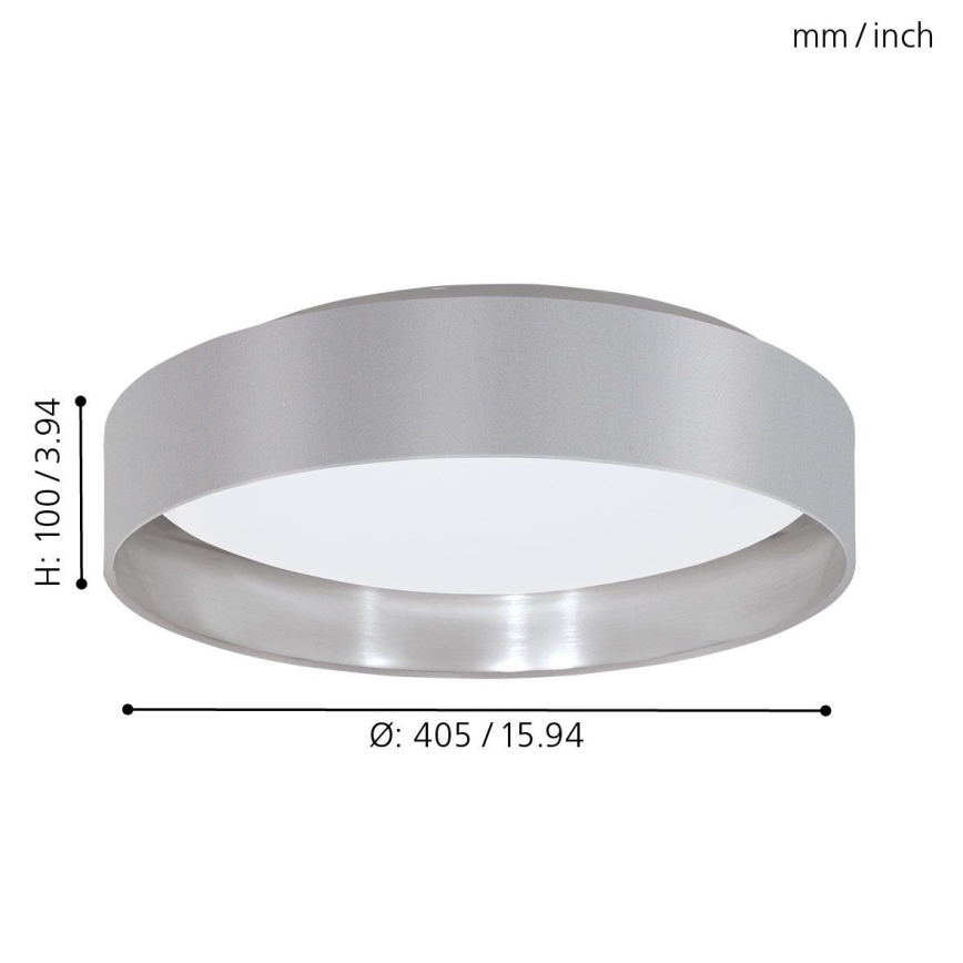 Eglo 31623 - LED таванно осветително тяло MASERLO LED/16W/230V 3000K диам. 40,5 cm сиво/сребристо