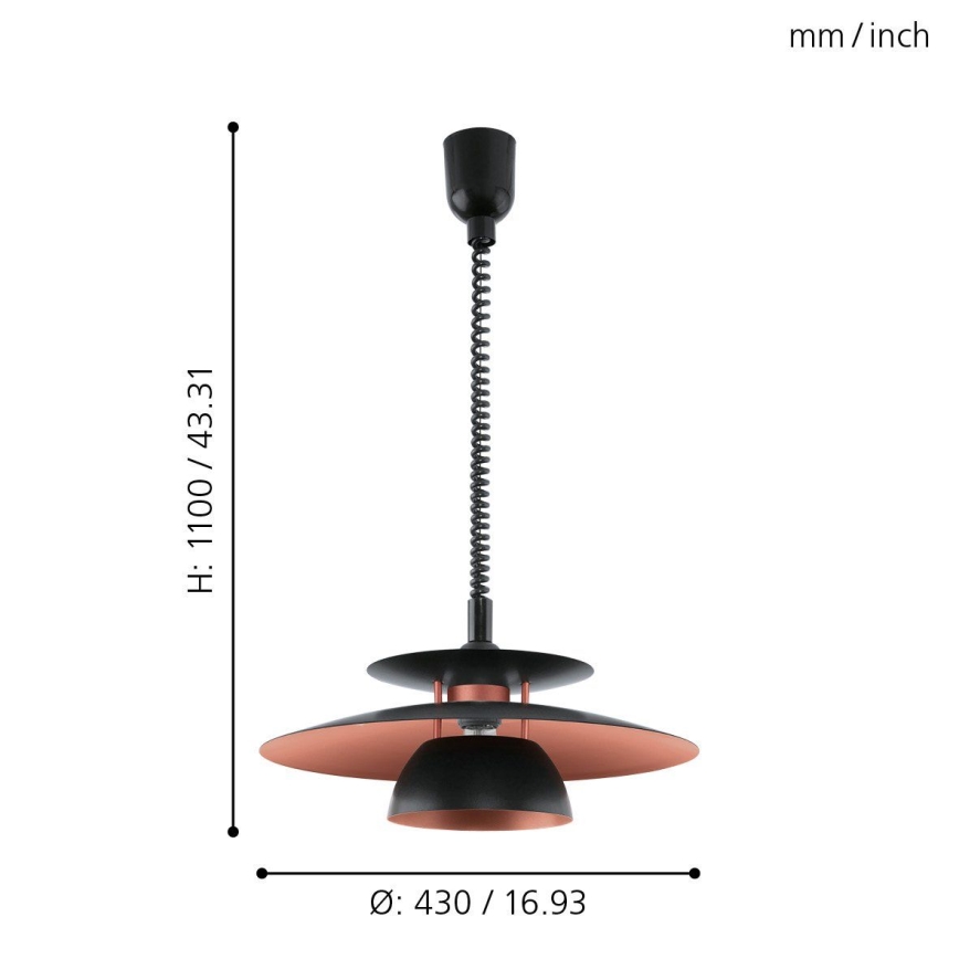 Eglo - свиващ се Полилей 1xE27/60W/230V