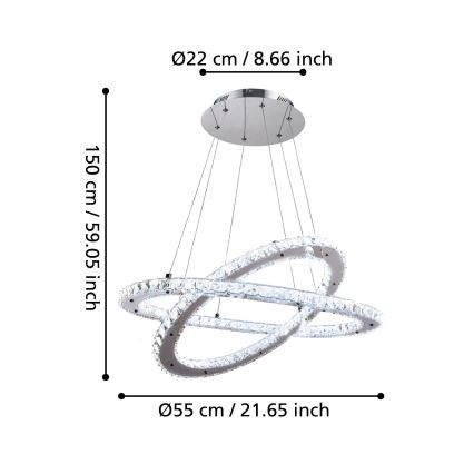 Eglo - LED Висяща лампа LED/29,6W/230V