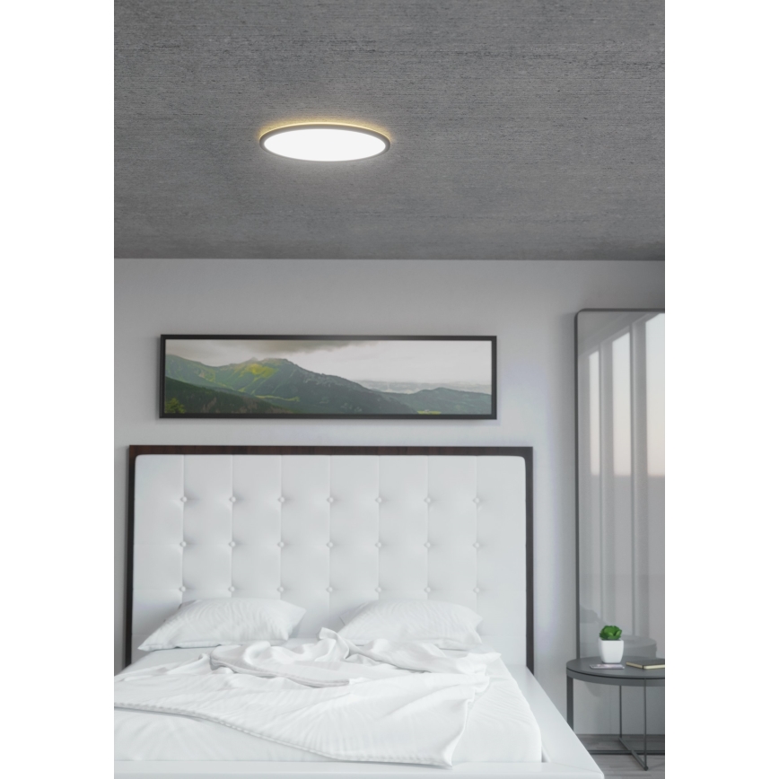Eglo 31704 - LED RGBW димируема плафониера ROVITO-Z 1xLED/16,5W/230V 2700-6500K диаметър 42 cm черна