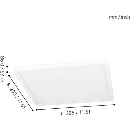 Eglo 31706 - LED RGBW Димируем плафон ROVITO-Z LED/14,6W/230V 2700-6500K черен