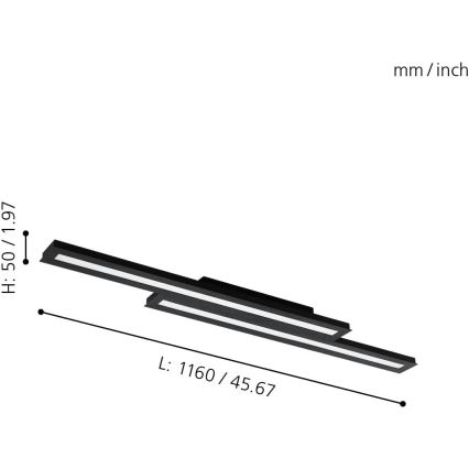 Eglo 31715 - LED RGBW регулируемо таванно осветително тяло SALITERAS-Z LED/20,4W/230V 2700-6500K черно