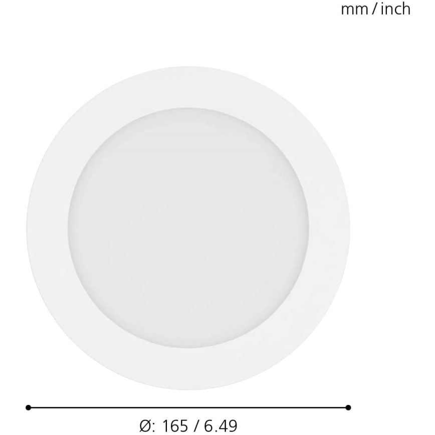 Eglo 31742 - димируемо LED вградено осветително тяло за баня FUEVA-Z LED/10,5W/230V 2700-6500K IP44 бяло Ø 16,5 см