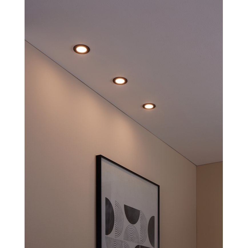Eglo 31743 - К-кт 3x LED Димируема лампа за вграждане в баня FUEVA-Z 1xLED/2,8W/230V 2700-6500 IP44 черен