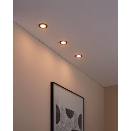 Eglo 31743 - К-кт 3x LED Димируема лампа за вграждане в баня FUEVA-Z 1xLED/2,8W/230V 2700-6500 IP44 черен