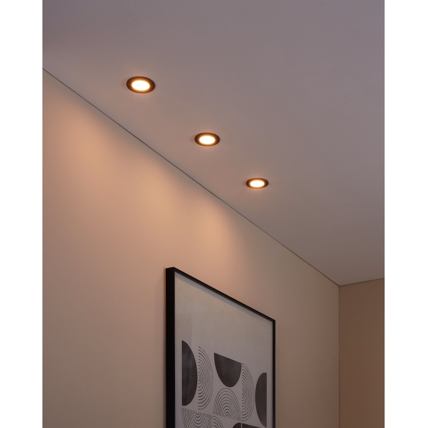 Eglo 31743 - К-кт 3x LED Димируема лампа за вграждане в баня FUEVA-Z 1xLED/2,8W/230V 2700-6500 IP44 черен