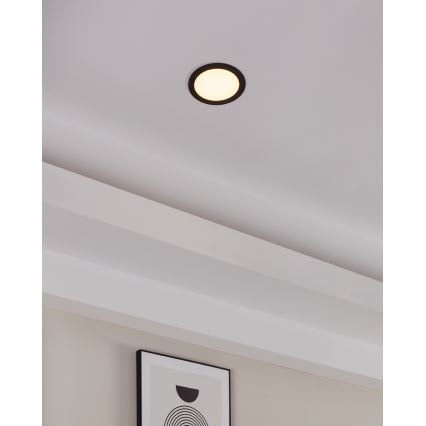 Eglo 31744 - LED димируемо вградено таванно осветително тяло за баня FUEVA-Z LED/10,5W/230V 2700-6500K IP44 черно pr. 16,5 cm