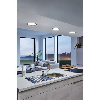 Eglo 31744 - LED димируемо вградено таванно осветително тяло за баня FUEVA-Z LED/10,5W/230V 2700-6500K IP44 черно pr. 16,5 cm