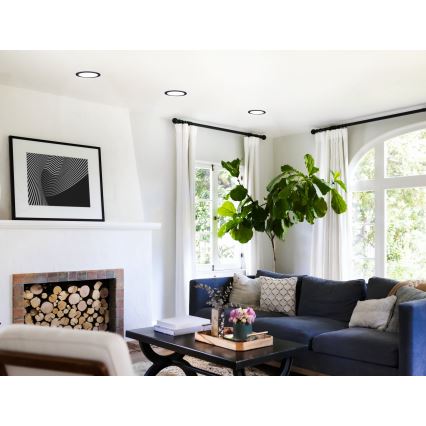 Eglo 31744 - LED димируемо вградено таванно осветително тяло за баня FUEVA-Z LED/10,5W/230V 2700-6500K IP44 черно pr. 16,5 cm