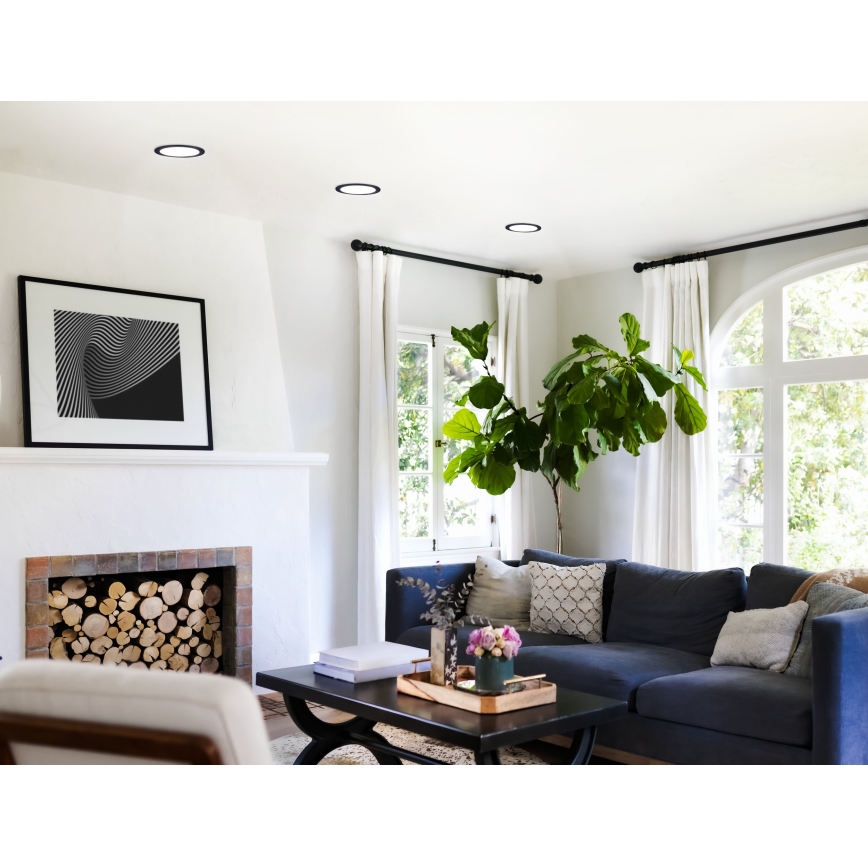 Eglo 31744 - LED димируемо вградено таванно осветително тяло за баня FUEVA-Z LED/10,5W/230V 2700-6500K IP44 черно pr. 16,5 cm