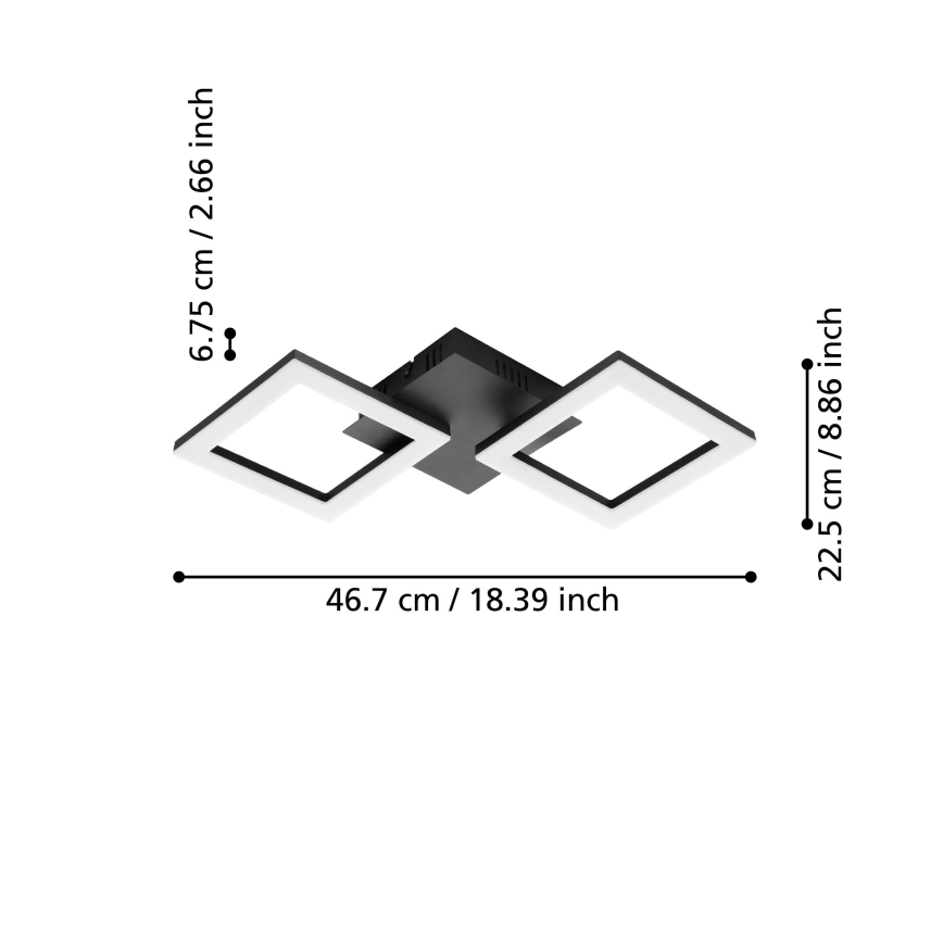 Eglo 31773 - LED Димируем плафон PARANDAY-Z LED/15,5W/230V 3000-6500K черен