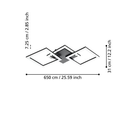 Eglo 31775 - LED Димируем плафон PARANDAY-Z LED/32,4W/230V 3000-6500K черен