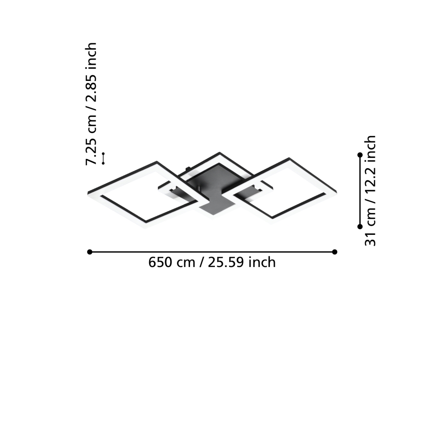 Eglo 31775 - LED Димируем плафон PARANDAY-Z LED/32,4W/230V 3000-6500K черен