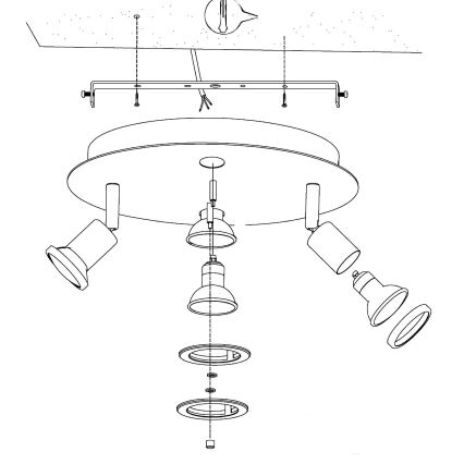 Eglo 32001 - LED таванно осветително тяло PAWEDO 1 4xGU10-LED/3W/230V