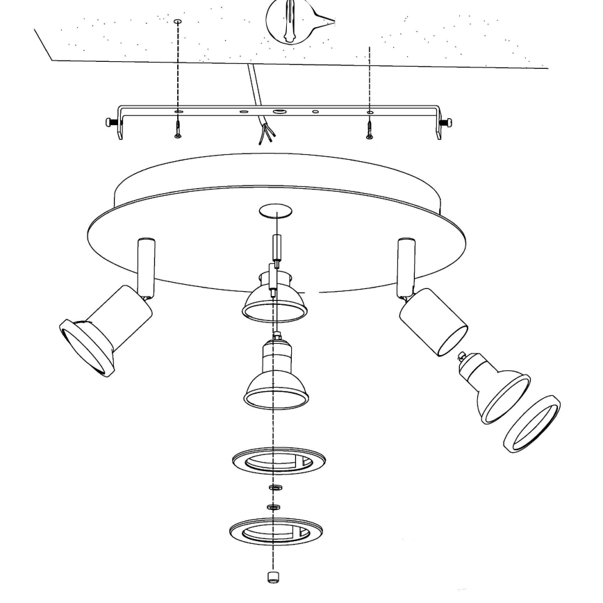 Eglo 32001 - LED таванно осветително тяло PAWEDO 1 4xGU10-LED/3W/230V