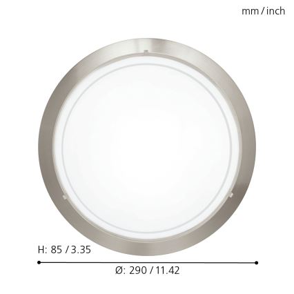 Eglo 32094 - LED Плафониера PLANET LED/11W/230V 3000K матов хром