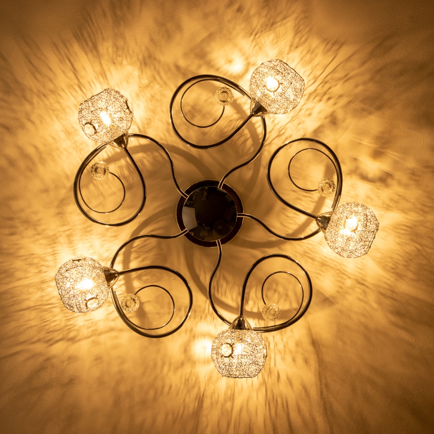 Eglo 32103 - LED полилей VELAGO за директен монтаж 5xG9/33W/230V лъскав хром