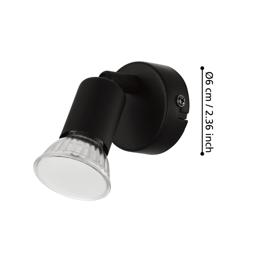 Eglo - LED Стенен спот 1xGU10/2,8W/230V 3000K черен