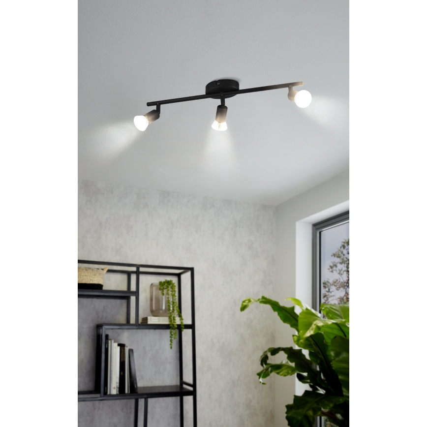 Eglo - LED Спот 3xGU10/2,8W/230V 3000K черен