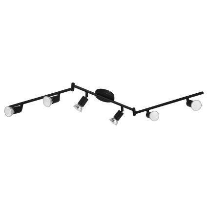 Eglo - LED Спот 6xGU10/2,8W/230V 3000K черен