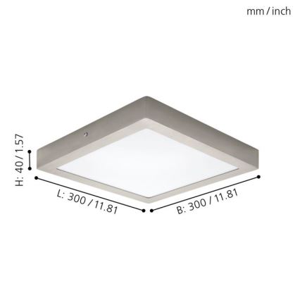 Eglo 32446 - LED таванно осветително тяло FUEVA 1 LED/24W/230V 30x30 cm