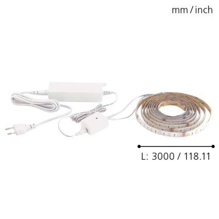 Eglo - LED RGB лента 3м STRIPE-C LED-RGB/11,4W/230V