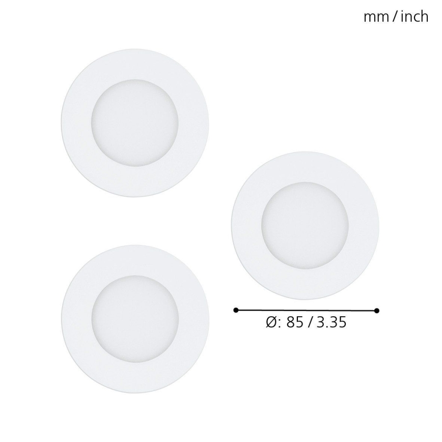 Eglo - Комплект 3x LED RGB димируемо вградено осветително тяло FUEVA-C LED/3W/230V Ø 8,5 см