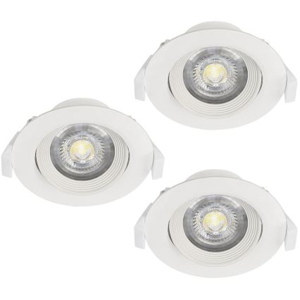 Eglo - Комплект от 3 вградени таванни осветителни тела SARTIANO LED/5W/230V