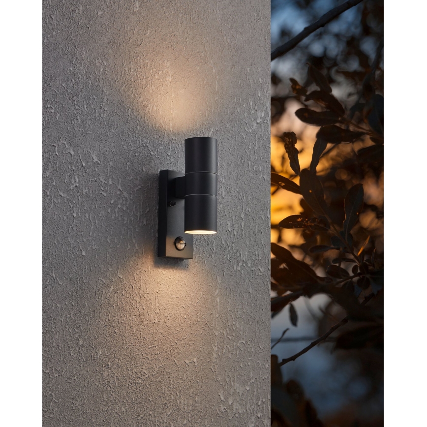 Eglo - LED Екстериорен аплик със сензор 2xGU10/3W/230V IP44