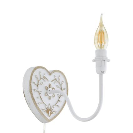 Eglo 33004 - Настенна лампа 1xE14/40W/230V бяла/патина