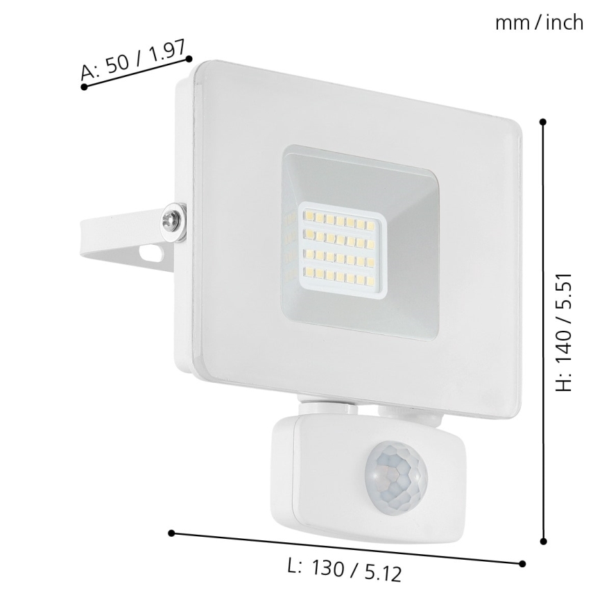 Eglo - LED Рефлектор със сензор LED/20W/230V IP44
