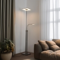 Eglo 33182 - LED Димируем лампион SOLANO 1xLED/26W/230V +1xLED/3,2W 3000K матов хром