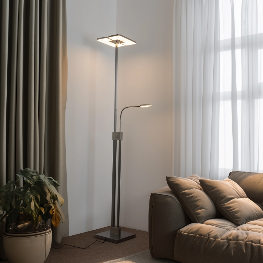 Eglo 33182 - LED Димируем лампион SOLANO 1xLED/26W/230V +1xLED/3,2W 3000K матов хром