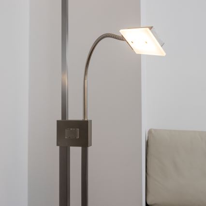 Eglo 33182 - LED Димируем лампион SOLANO 1xLED/26W/230V +1xLED/3,2W 3000K матов хром