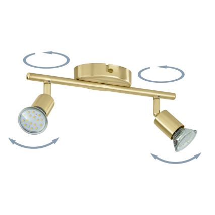 Eglo - LED Спот 2xGU10/2,8W/230V 3000K златист