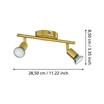 Eglo - LED Спот 2xGU10/2,8W/230V 3000K златист