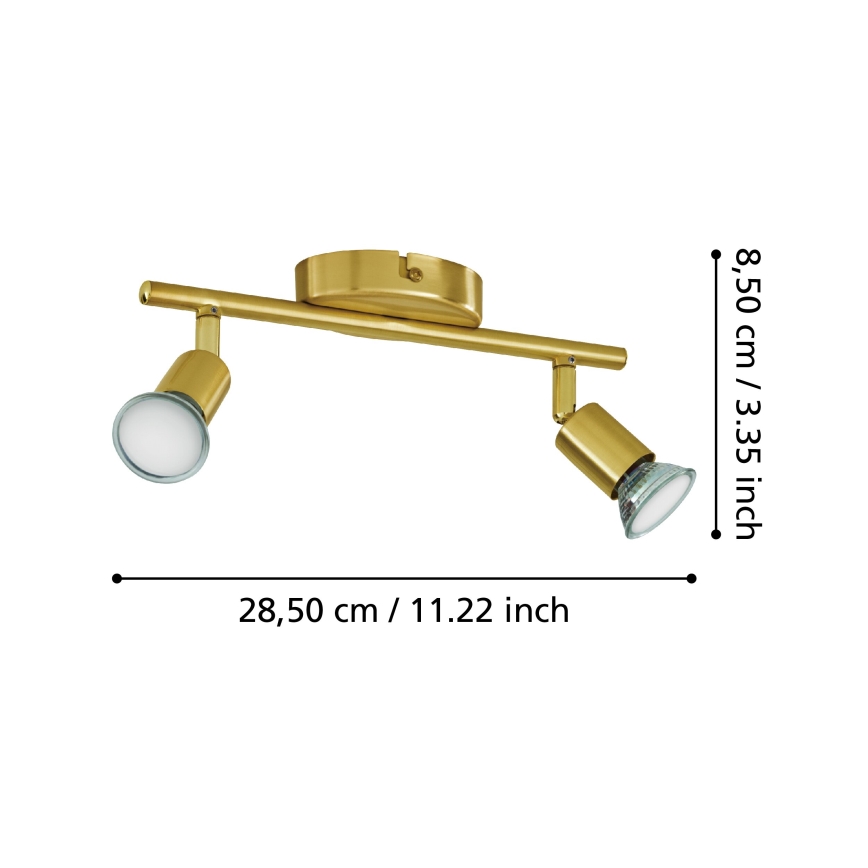 Eglo - LED Спот 2xGU10/2,8W/230V 3000K златист