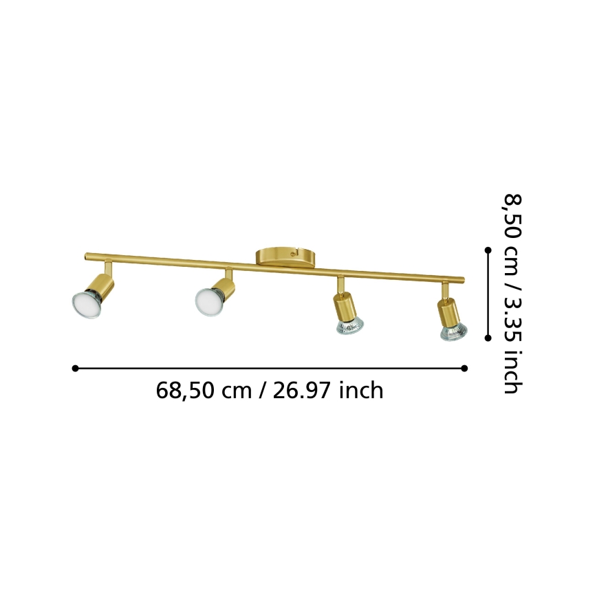 Eglo - LED Спот 4xGU10/2,8W/230V 3000K златист