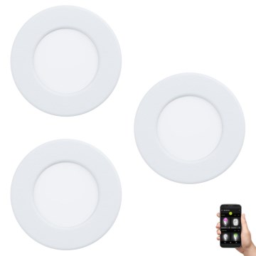Eglo 33217 - Комплект от 3 броя LED RGBW регулируеми вградени осветителни тела FUEVA LED/3W/230V