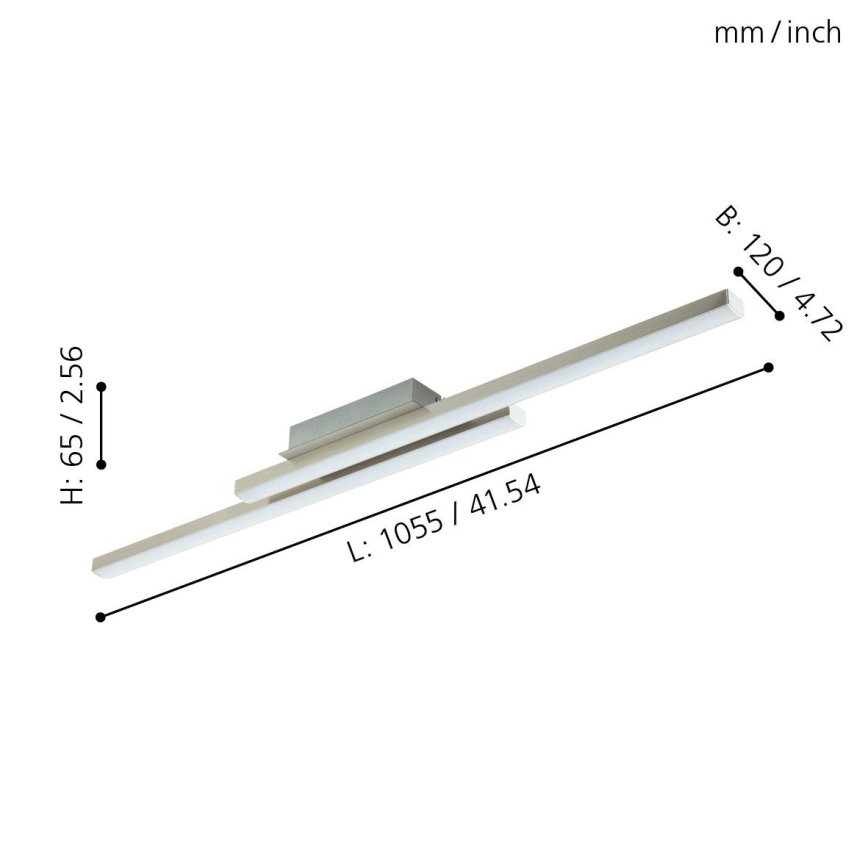 Eglo 33229 - Димируем LED RGBW таванен полилей FRAIOLI-C LED/34W/230V 2700-6500K матов хром