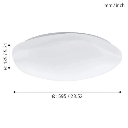 Eglo 33272 - LED RGBW Димируем плафон TOTARI-C LED/34W/230V 2700-6500K бял + дистанционно управление