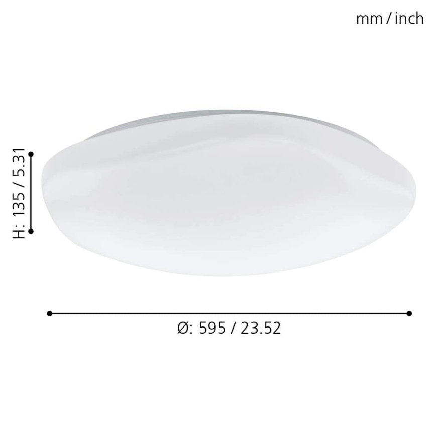 Eglo 33272 - LED RGBW Димируем плафон TOTARI-C LED/34W/230V 2700-6500K бял + дистанционно управление