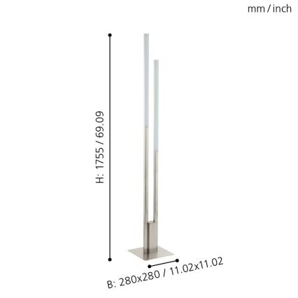 Eglo 33323 - LED RGBW Димируем лампион FRAIOLI-C 2xLED/17W/230V 2700-6500K матов хром