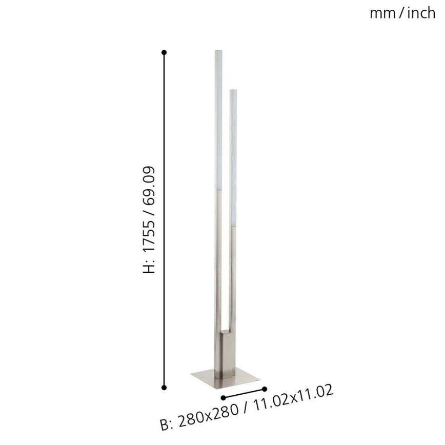 Eglo 33323 - LED RGBW Димируем лампион FRAIOLI-C 2xLED/17W/230V 2700-6500K матов хром