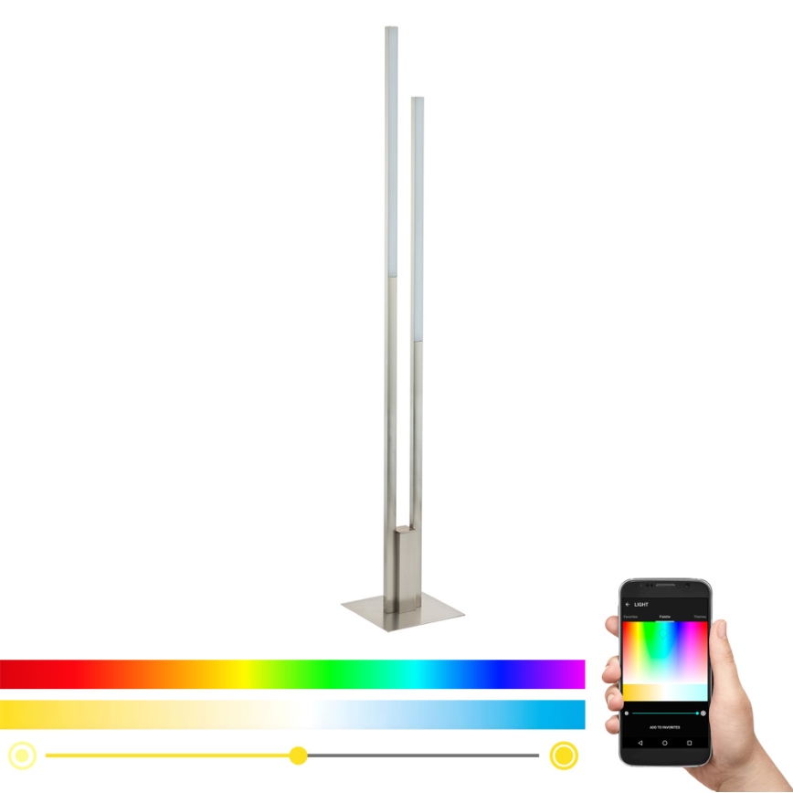 Eglo 33323 - LED RGBW димируема подова лампа FRAIOLI-C LED/34W/230V 2700-6500K матов хром