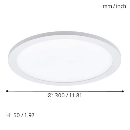 Eglo 33341 - LED RGBW Димируемо таванно осветително тяло SARSINA-C LED/16W/230V 2700-6500K диаметър 30 см + дистанционно управление