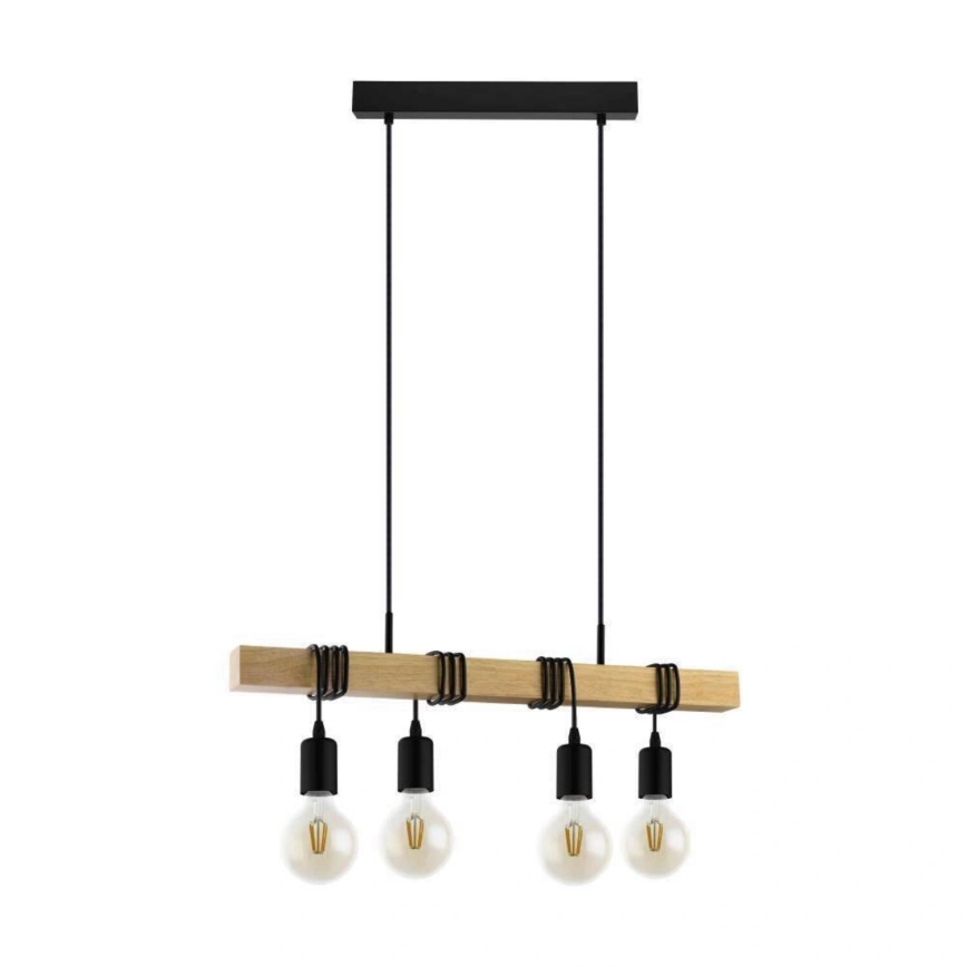 Eglo 33378 - LED Пендел TOWNSHEND 4xE27/4W/230V 2200K бежов/черен